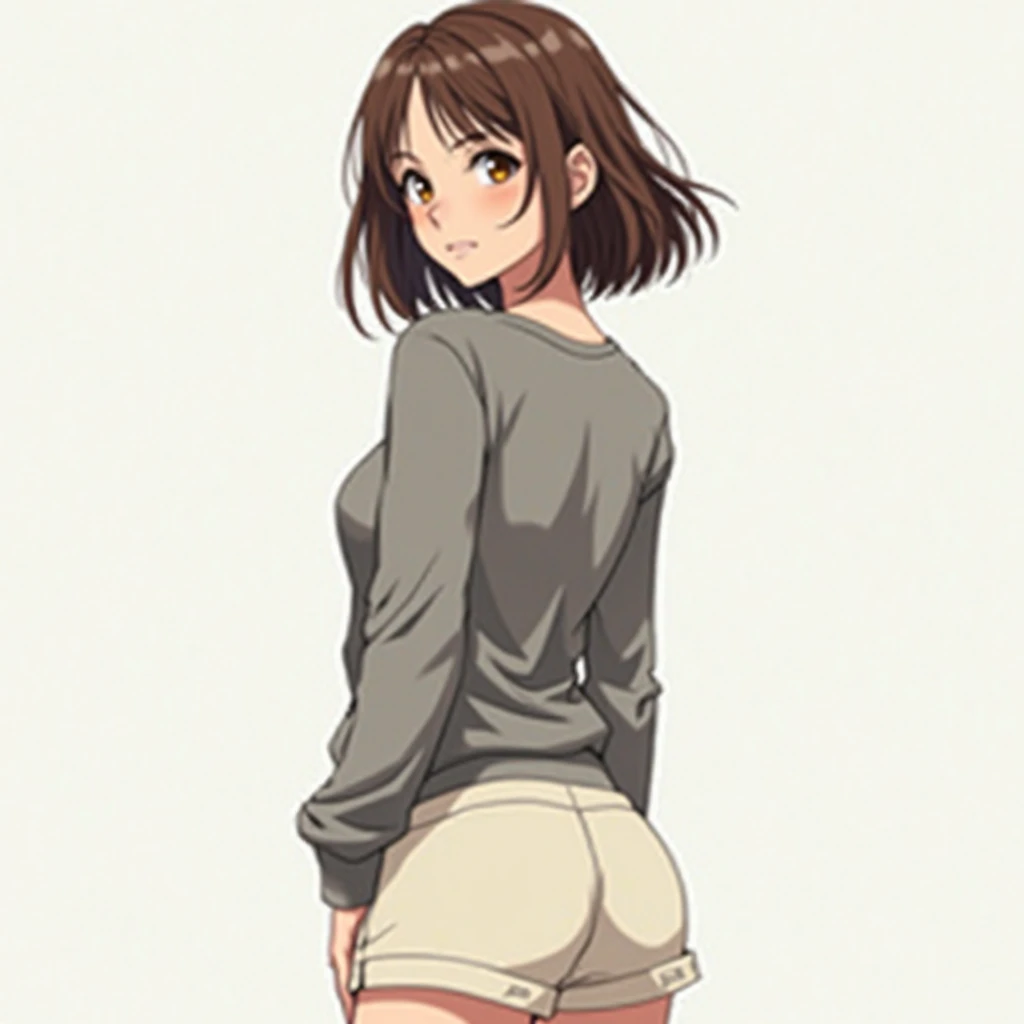 girl in jacket bending over in underwear

