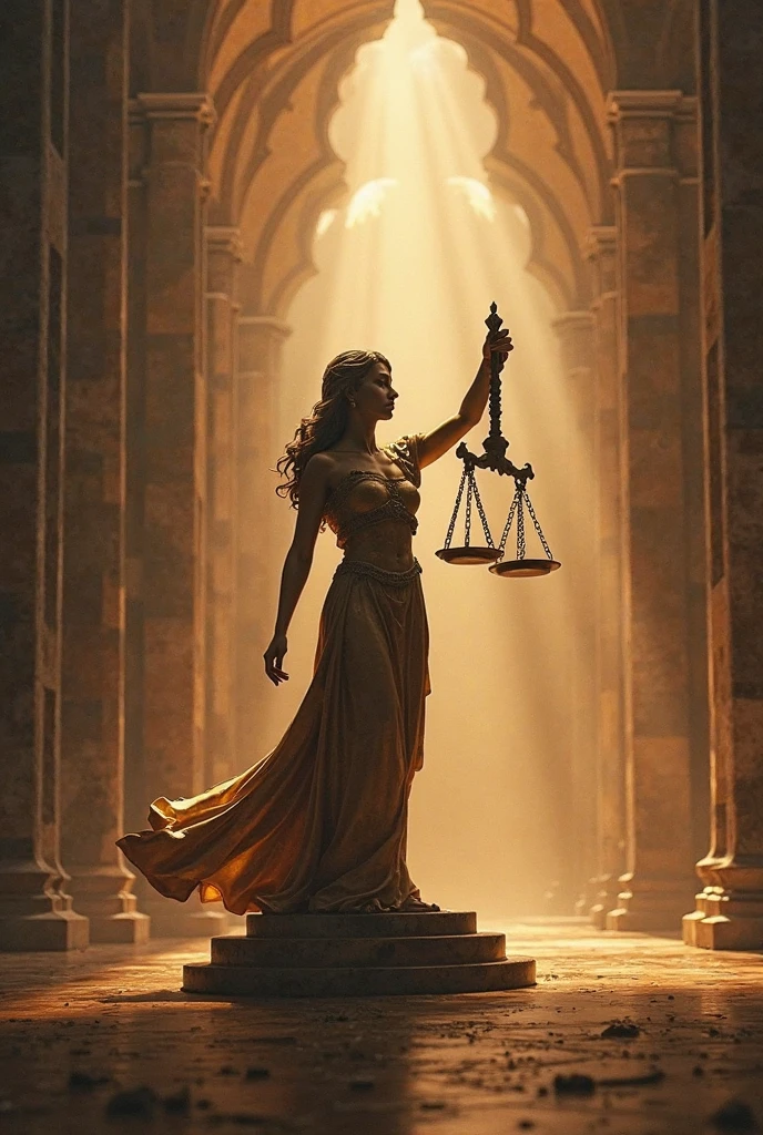 tatoo. the balance of justice. Mirror of Oxum. yellow color.
