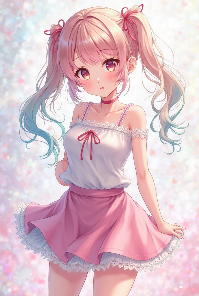 anime girl wears exaggeratedly short mini skirt
