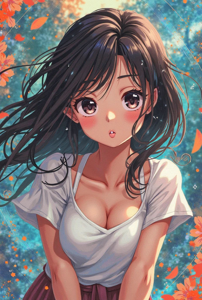 A fifty-something Asian woman in white underwear sitting on the floor, realistic young gravure idol, Yoshitomo Nara, sakimichan, Young beautiful girl gravure idol, young gravure idol, shikamimi, Chiho, 8K)), young sensual gravure idol, Glossy skin that looks wet!!, shiny silver