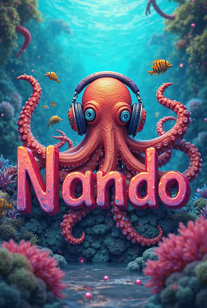 An octopus from the front and between its tentacles the name squeezed "native" 
