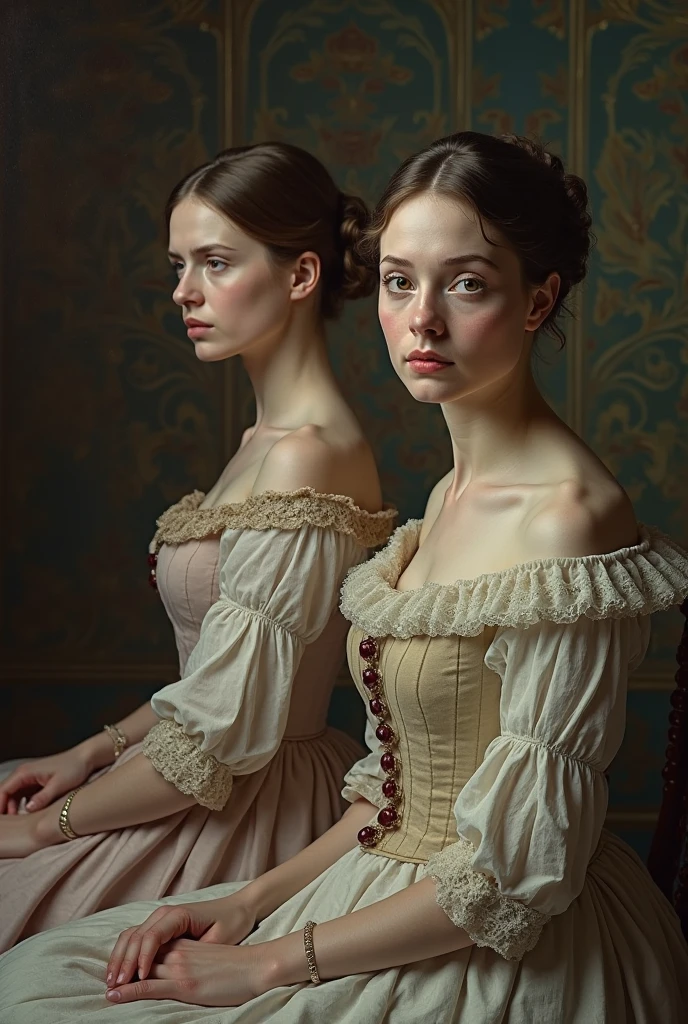 amazingly beautiful Englishwoman,

19 years old, in his prime, in front of the camera ((standing alone)) in front of the camera, [calm pose], relaxed,
Zoom in on one person's upper body, close up the upper body,

She holds a large pottery jar in front of her chest, holds a large white pottery jar,

Outside, lush beautiful wells, beautiful springs,
　
noble woman, disheveled hair, sweaty body, burnt body, disheveled clothing, fluffy clothes, fluffy breasts, dewy breasts,

Victorian hairstyle, 19th century hairstyle, loop hair,

Blue eyes, pale white skin

19th century, Belle Époque, Victorian
Olympia, Grand Odalisque, Ophelia,
Les Misérables, Cosette, historical films,

white stockings, white gloves, Victorian long dress, black leather shoes,

upper body close-up,

realistic face, visible veins, moles, arm hair, freckles, growing hair, disheveled hair

Realistic figure, healthy body, accurate anatomy

(Nice to meet you), (Bright), (Digital Color), (Nikon), (α7), (Color photo), (Color photo), (Portrait photo), (Ultra HD: 1.2), (Photorealism: 1.4), (8K, RAW photography: 1.2), (Soft focus: 1.4), (Sharp focus: 1.4), Beautiful face with attention to detail, Pure Rose face_V1, antiques, rosy cheeks,

(Victorian dress: 1.2) and wearing a choker with a hose and hair ornament (vintage lingerie: 1.4) Award-winning photo (Victorian dress: 1.2) (Victorian dress: 1.2), erotic, sensual,