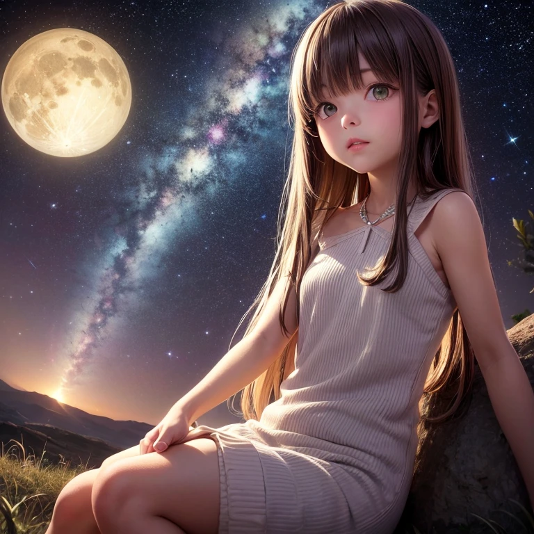Naquela noite, Everyone came out to admire the starry sky and thank the return of the sun. para livro infantil