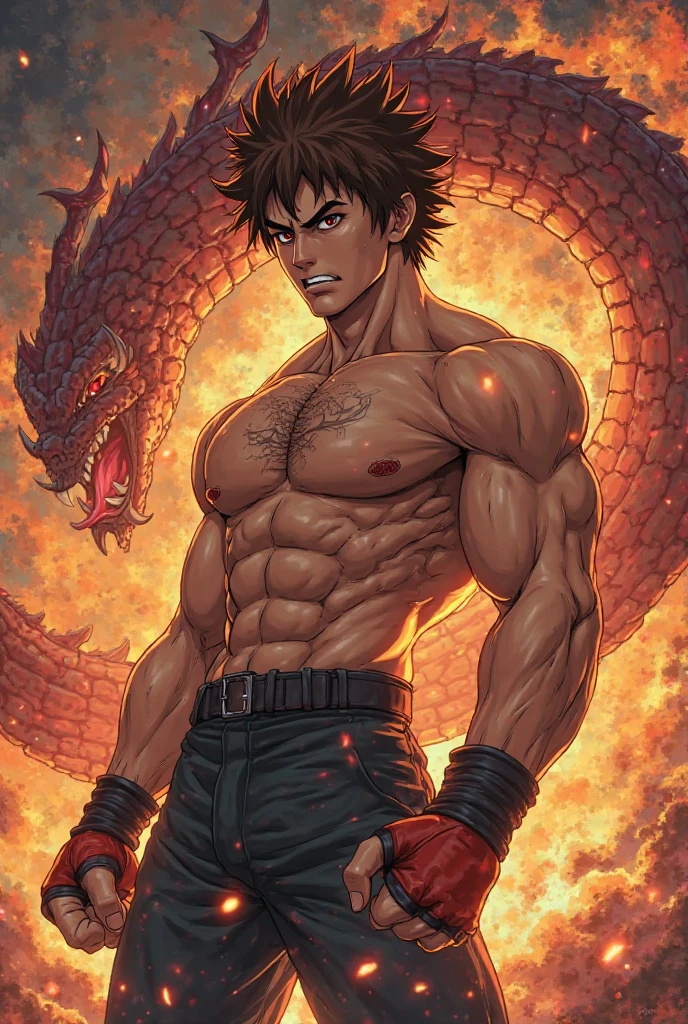 Huge muscles,((Huge erect penis)),Ashton,Robe,Red Dragon and Red Dragon,Two Dragons,紫のRobeに青いマント,Black Bandana,Her hair is chestnut brown and medium-long and straight.,Wield a small sword,Massive ,A crying face enduring pain,宝石の装飾がついたRobe留め,Bodysuits、Big Fire