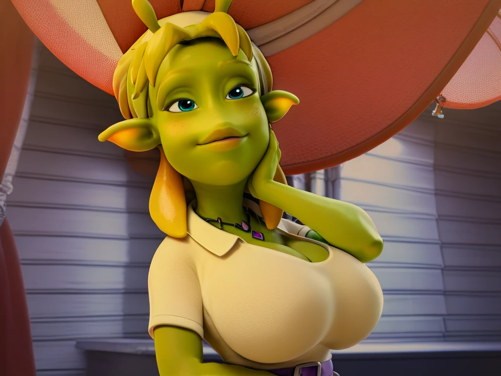 ((best qualityer)), ((work of art)), (detailded), Shrek sensually caressing Fiona