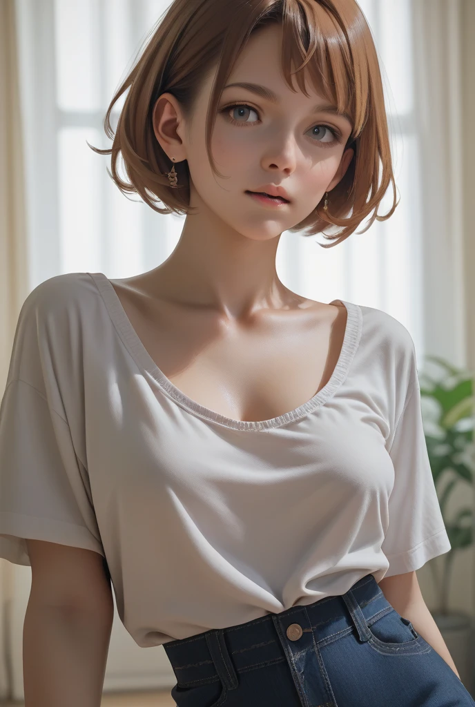 work of art, (ALYSON HANNIGAN), (neglected teenager&#39;s room, wearing a Bandeau bra, wearing a tanga, Red hair,  de 15year old, Legs long, narrow waisted, narrow hips, Scrawny body, beautiful teenager), beautiful  face, Scrawny face, Irish fitness model, small and perky breasts, narrow hips, standing position, Scrawny legs, Red hair, freckles, shy pose, (Model interpolation, 15year old, youth: 1.1), airy, Scrawny, Red hair, greeneyes, flat ass, steep peaks, smooth light, ((David Hamilton Style)), photo by full body, work of art, best qualityer, photorrealistic, 8k, high resolution, skin detailed, 8k hd, single lens reflex digital camera, soft lighting, high qualiy, film grain, Fuji XT3, new, Unclothed, 