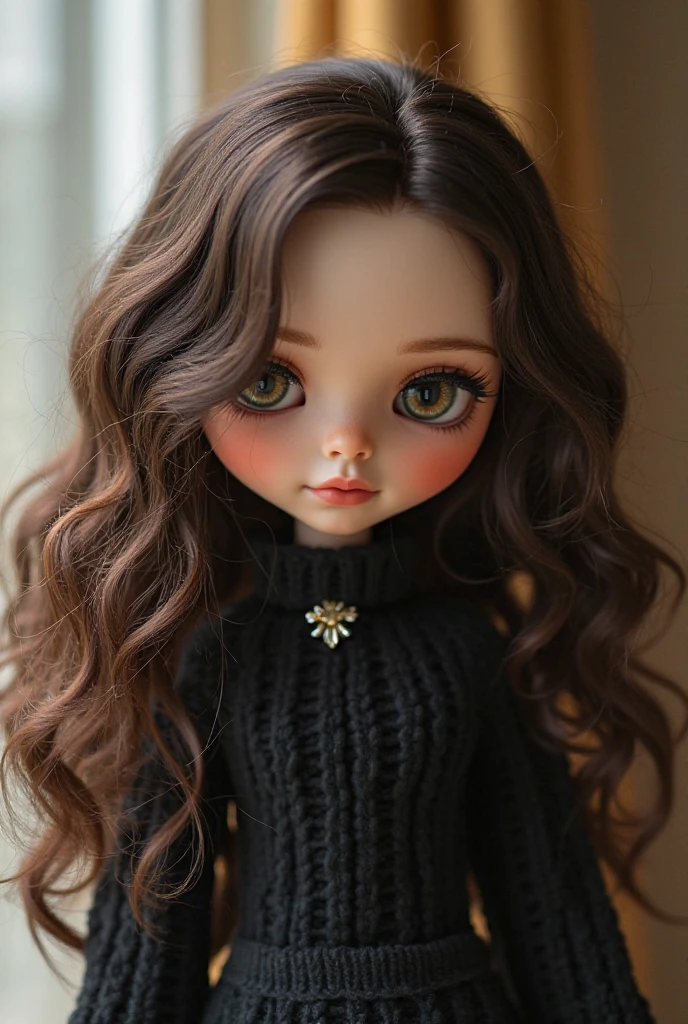 Disney Pixar type poster girl brunette long straight hair big eyes
