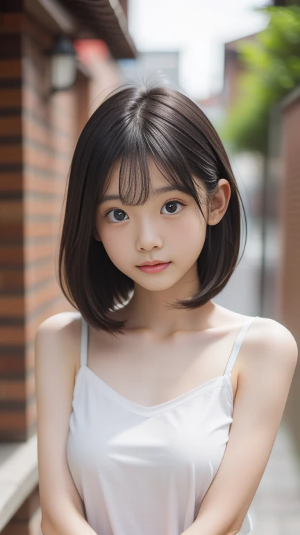 {{masterpiece}}, {{Highest quality}}, {{Super Detail}}, {{Very delicate and beautiful}}, 4K, (8K), Photo of a 10 year old Japanese girl,Jet black hair,Bangs,eyes are big and black,She has a sweet look on her face as she faces the camera, Realistic Skin, Real Girl,Cute Girl,One person,Idol face,black eye,{{Petite,low length,low length}},SLR,Professional Lighting,Positive,Beautiful body and face,Mr.々Hairstyle,RAW Photos,whole body