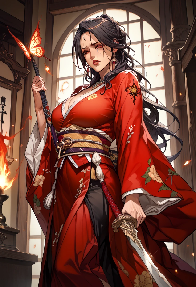 a woman in a fusion of futuristic and samurai-inspired fashion, closed mouth, light smile, facing to the side, half-closed eyes,
masterpiece, best quality, intricate detail, <lora:add_detail:1> ,