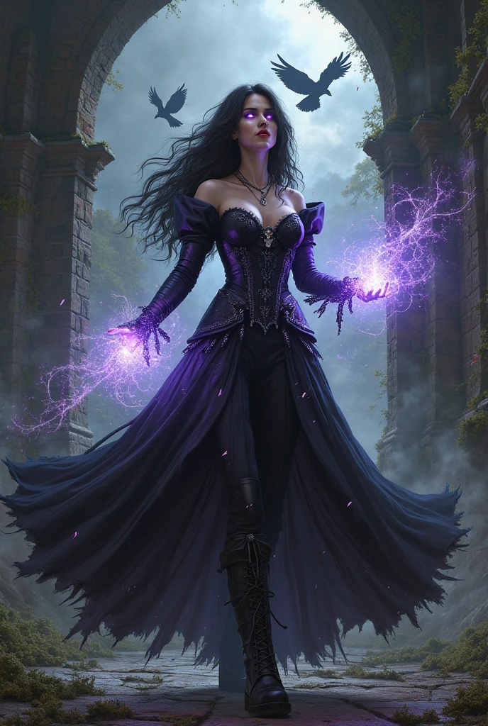 Create a female character of the demon race and the mage class