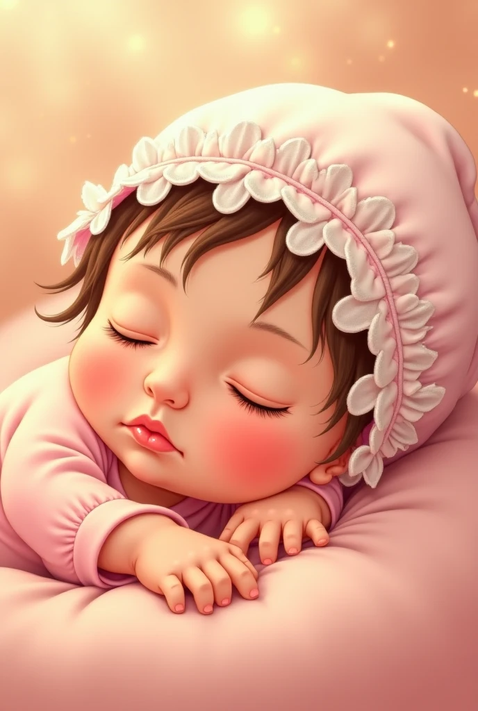 Newborn sleeping, blusa de frio cor de rosa