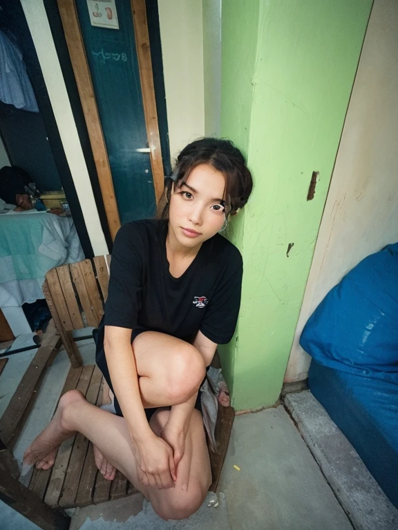 Seoramg wanita ukur 25 tahun sedang telanjang bulat di atas kasur photograph, real photo.