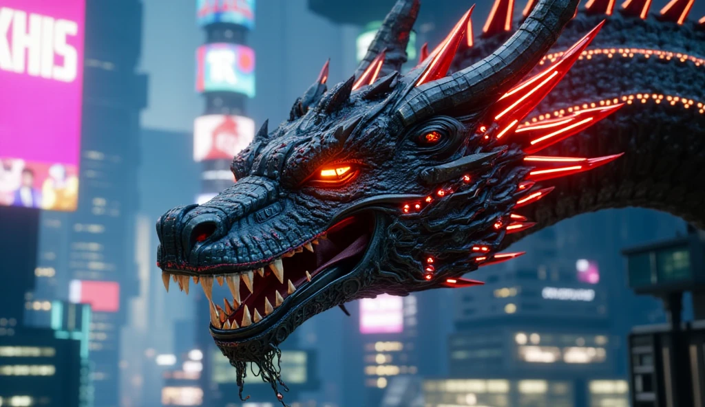 creepy, spined lagiacrus, in the style of doug seegers, in the style of miao xiaochun, setting: at the neon metropolis within the digital frontier, haunted horror, detailed 4k horror artwork, undead lich, creepy hd 4k, horror cgi 4 k, horror image, scary color art in 4 k, hyperrealistic nightmare scene
