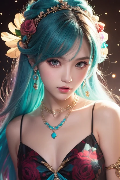 (masterpiece、Highest quality:1.4)、 (8K resolution、Ultra-high resolution:1.2)、(Detailed depiction face,Detailed depiction of hands,Eye for detailed depiction、Detailed skin、Detailed Hair、Glowing Skin,Pale skin:,Beautiful Bangs、Highly Detailed Hair、One Girl,Detail and beauty that cannot be captured in reality,Elegant and perfect figure:1.2)、18-year-old、Lip gloss、(Add highlights to the eyes、Green Eyes,Powerful camera gaze:1.2),( Movement in the bangs.Two-knot hair,Pastel pink hair:1.3) (Cute Smile,Cute face), (Detailed silk sheets,Detailed canopy bed,Detailed king size bed,Detailed pillow,Two large pillows,Pink room,:1.2),(Edgy pose:1.5),(Average chest:1.1),(Red strapless bra,race:1.5),(Blur the background),Sony FE GM,Sparkle Effect,Super bright natural light,Shot from above,Stardust Effect