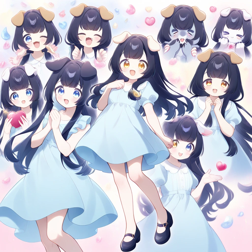 1people、Happy atmosphere,Cute Style,Cute cartoon,masterpiece Long black hair Cute Characters Anime Style The whole body is visible Charm High resolution delicate BC Ancient Greece and the Maya