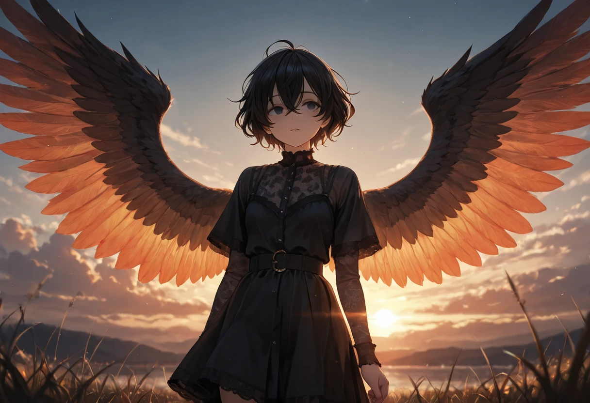 paellicia,large_breasts,short hair ,MOHIT-10:0.65>, feathered wings