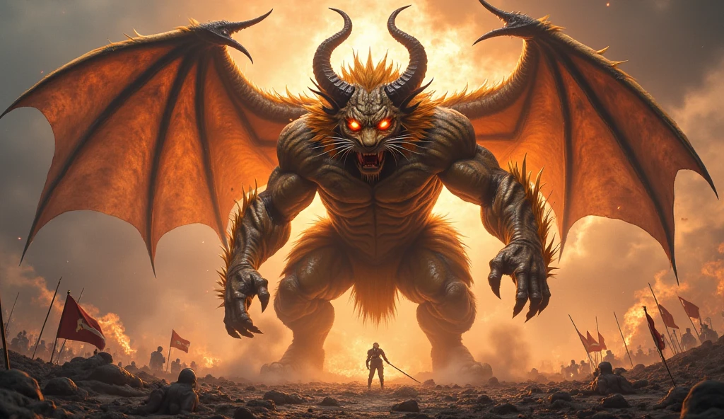 Beastly creature, body made of flesh and muscle, red eyes, large and sharp claws, "Anime features inspired by One Piece, drenched in dramatic and incredible lighting, dramatic lighting, infused with creative details, ultra-fine 2D design, scenery bathed in creativity, bathed in creativity, boasting HD anime resolution clarity, HD anime graphics, high-octane rendering"