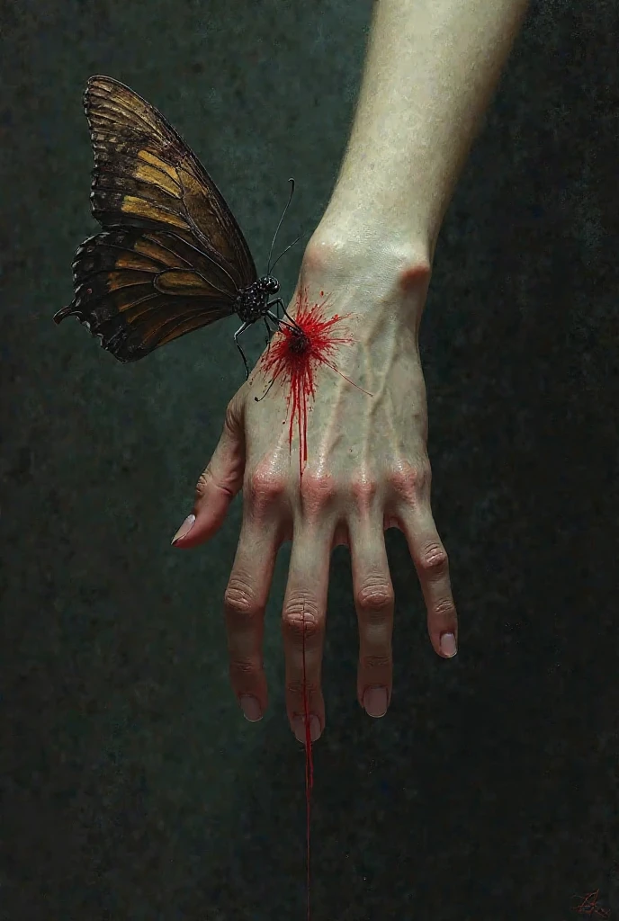 A human arm with a highly exaggerated number of mosquitoes swarming around it, with visible bites, redness, and swelling. The background could be dark or blurred, focusing all attention on the affected area.