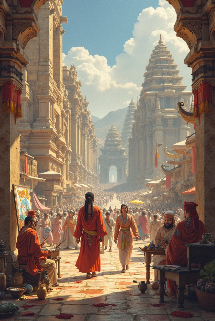Ancient indus valley civilization people busy un daily works 