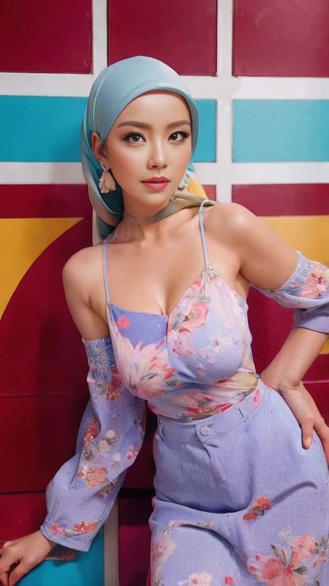 Create a beautiful and sexy Japanese model with a well-fitting pink latex kimono, with very long hair in the form of a pink braid captured at the moment she is absorbed and cloned in multiple copies by a slimy pink slime and my pink slimy.