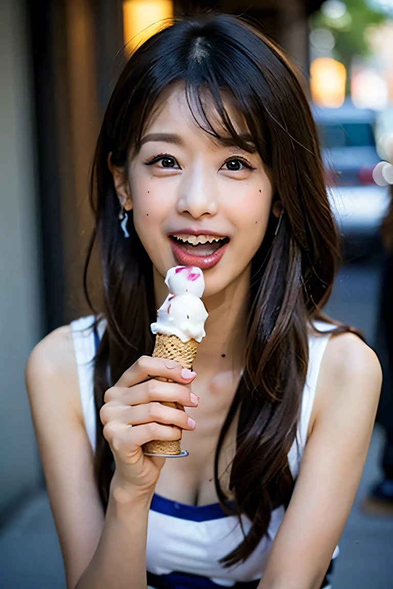 Chirarism Tongue Out, Licking ice cream
