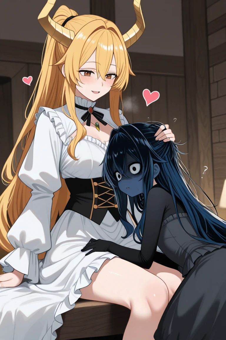 Two Women,Alpha ,40 years old,Long blonde,gamma,40 years old,Long Black Hair,((Touching the chest)), (((Bunny girl))),Big Breasts,BIG ASS, kiss, (adult), (Elf),
((My crotch is wet)),Love Hotel,My crotch is wet,Are standing,(masterpiece:1.2), High resolution, Highest quality, 8k,