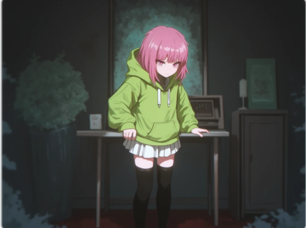 (masterpiece, highest quality), (夜のdark森), One Girl, young teen, Black gymnastics bloomers, High leg、School Shirt, standing in night forest, Looking up at the forest、Anxious expression, Emotional, Wide-angle, dark, Best Shadow, watercolor,
