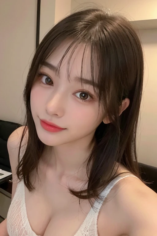 (masterpiece:1.3), (8k, Realistic, RAW Photos, Best image quality: 1.4), 、(Random Hairstyles:1.2)、Highly detailed face、Attention to detail、double eyelid、Sharp focus:1.2、Beautiful woman:1.4、Light brown hair、Highest quality、masterpiece、Ultra-high resolution、(Realistic:1.4)、Highly detailed and professional lighting、Brown Knight、thin、smile、Long black hair、Deadly position、Beautiful Skin、Random Pause、Shiny Hair、Sculpture model pose、Random outfit