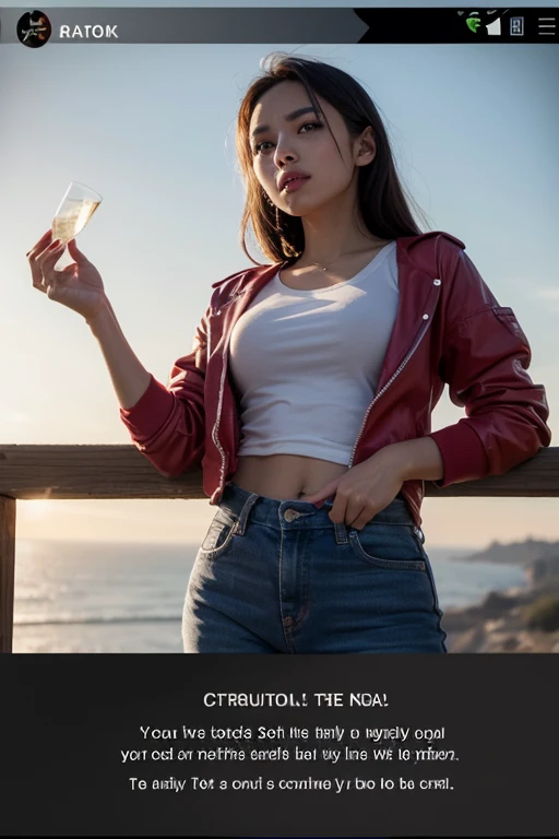 Raw photography, 4K, masterpiece, hight resolution, very intricate, Photorealsitic:1.4, Cinematic Lighting, at night, (1Girl, solo), solofocus, Wet, full body Esbian, large breasts cleavage:1.2, Slim waist, masterpiece:1.2, Hair disheveled, aerial view of cyberpunk city, Expressive Hues, Vibrant Palette, (matrix style micro sunglasses), ((aiming with a short:1.1 gun)).