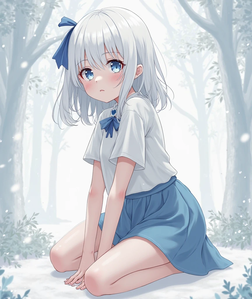 beautiful detailed girl,(masterpiece,best quality,extremely detailed:1.2),((cowboy shot:1.1)),(solo,10 years old,kawaii,slender,small breasts:1.25),(pained look:0.8),((white underwear) in (Torn school uniform):2),(dirty:2),blush,shy,weep,standing,(deep forest:1.5),(hug:0.4),rating: general, newest,Sexy face