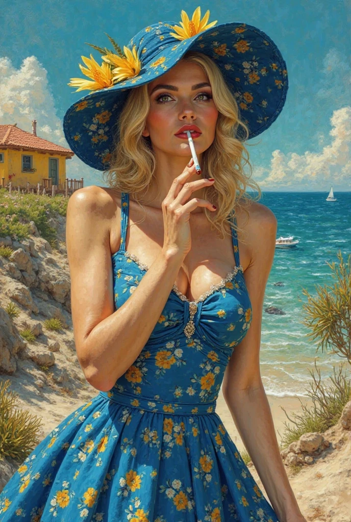 masterpiece, best quality, extremely detailed, hyperrealistic, oil painting, impressionism art, in monet style, a beautiful 20s french model