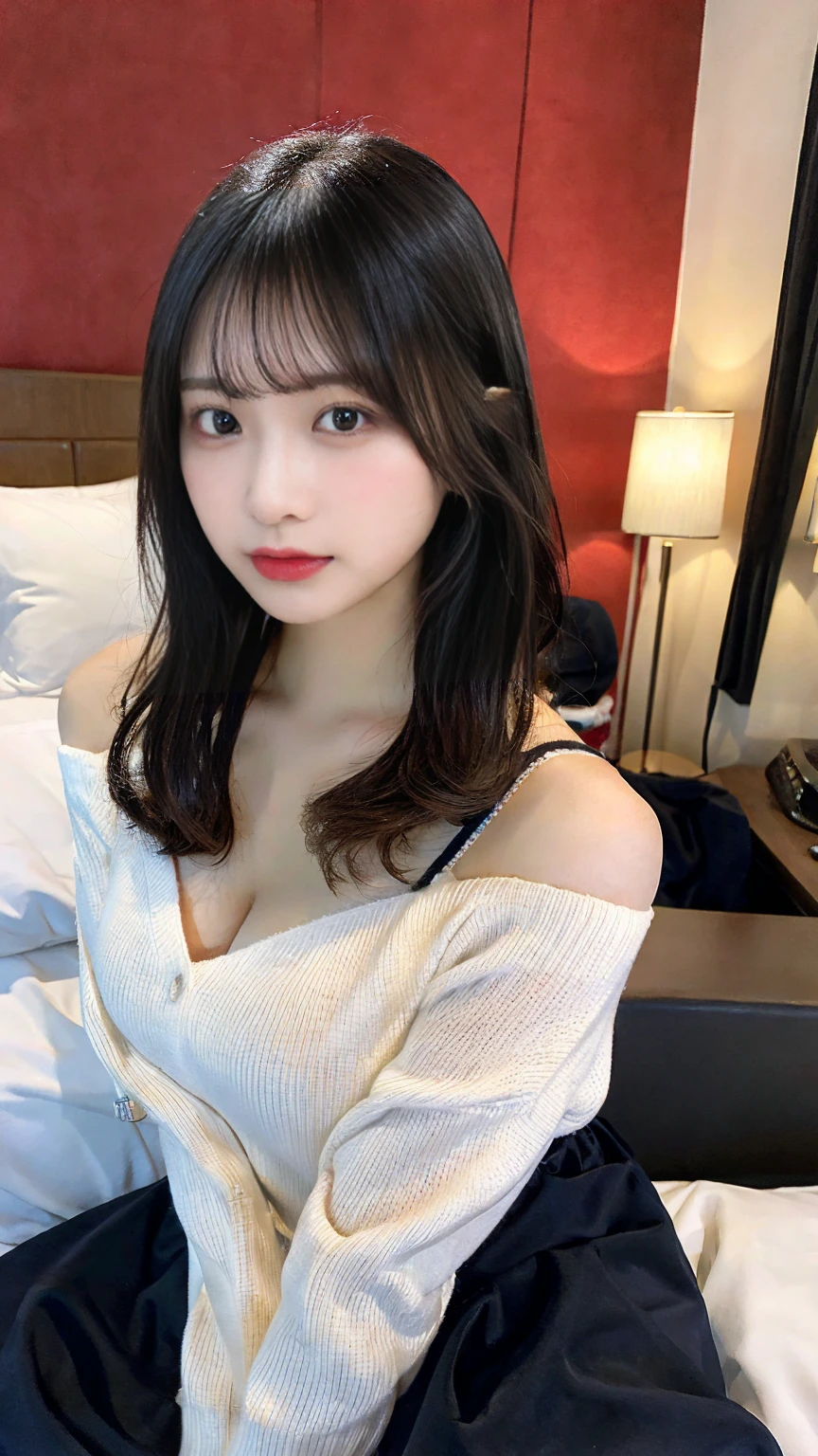 ((highest quality、8k、masterpiece :1.3))、20-year-old、One Girl、Angle of View(So that the face fits in the center、breast enhancement、front)、face(Perfect Eyes、Double、Perfect nose、Wet lips、Red lips、((stuck out his lips))、((Duck Mouth))、blush、Female face、Beautiful face、((Kiss Face))、Beautiful Skin、White skin、Realistic skin gloss、Unique hairstyle、Super flashy hair color)、chest(Huge chest、Perfect chest、Spherical chest、Deep valley)