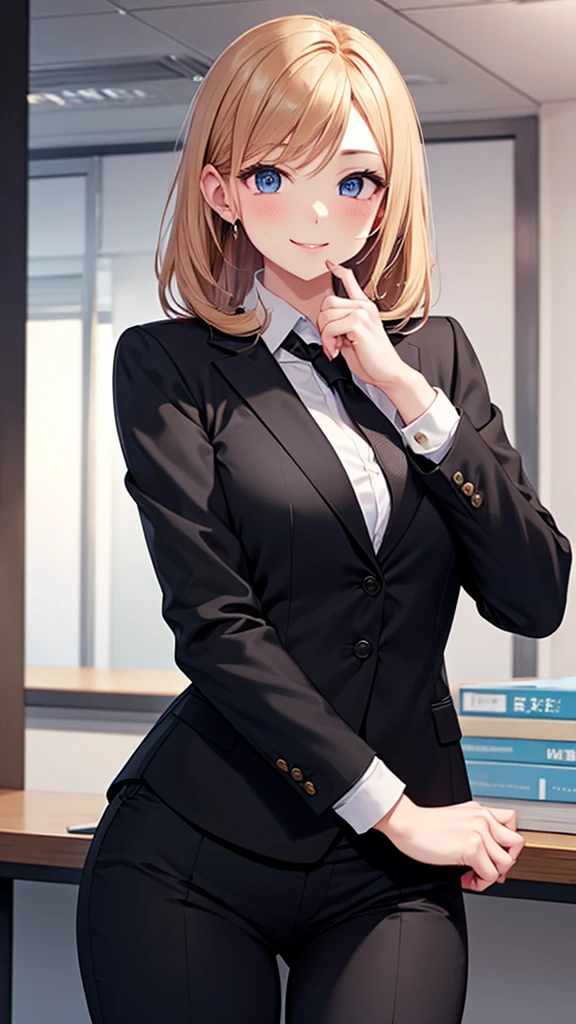 woman with sunglasses, smoking a cigarrete and wearing a suit on a office ,Anime, hyper detailed,((best quality)), ((masterpiece)), ((realistic)), (detailed), highly detailed skin, stunning gradient colors, no watermark signature, detailed background, insanely detailed, ((masterpiece)), absurdres, HDR