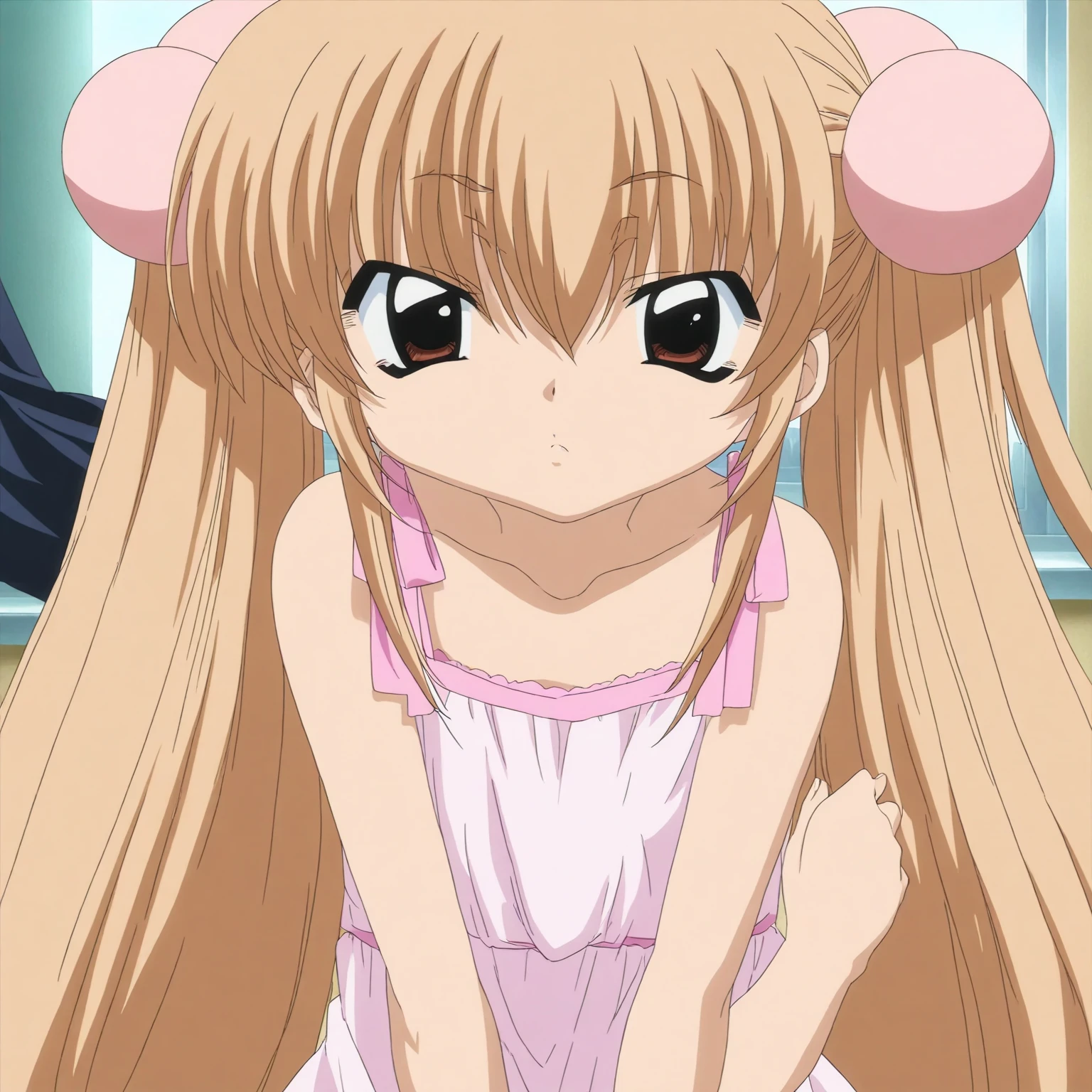 rating_safe, sharp, score_10, score_9, score_8_up, room, anime screencap, flat shadows, flat colors, rin ,completely nude,