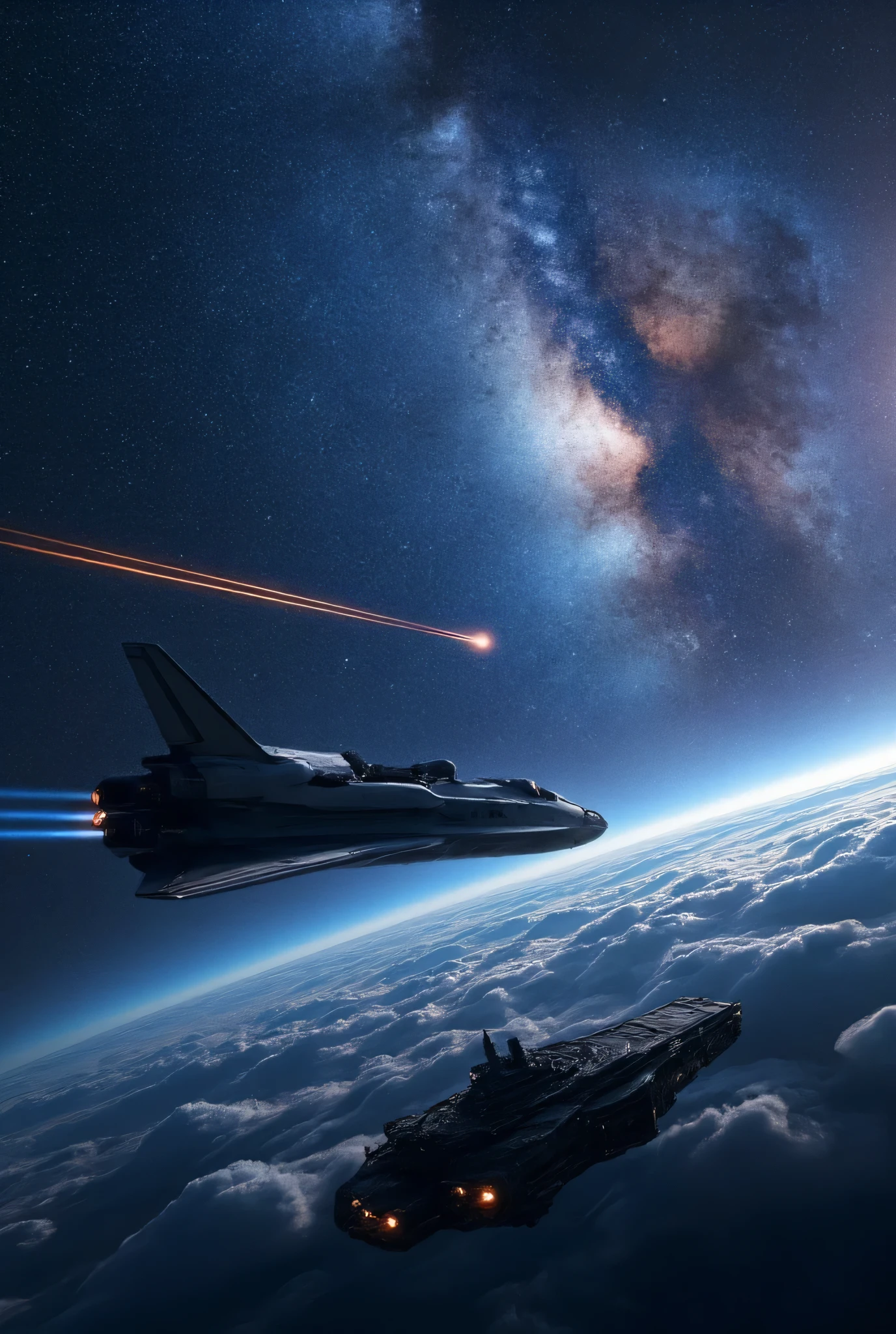 High Definition Space Images、Milky Way、Space Shuttle、Interplanetary Sailing Spaceship {x} Yamato Type Space Battleship、 shooting star、Authentic Art.Attack Space Battleship、digital art.Comfortable silence 、Space Shuttle{{more}}、Colorful Outer Space。