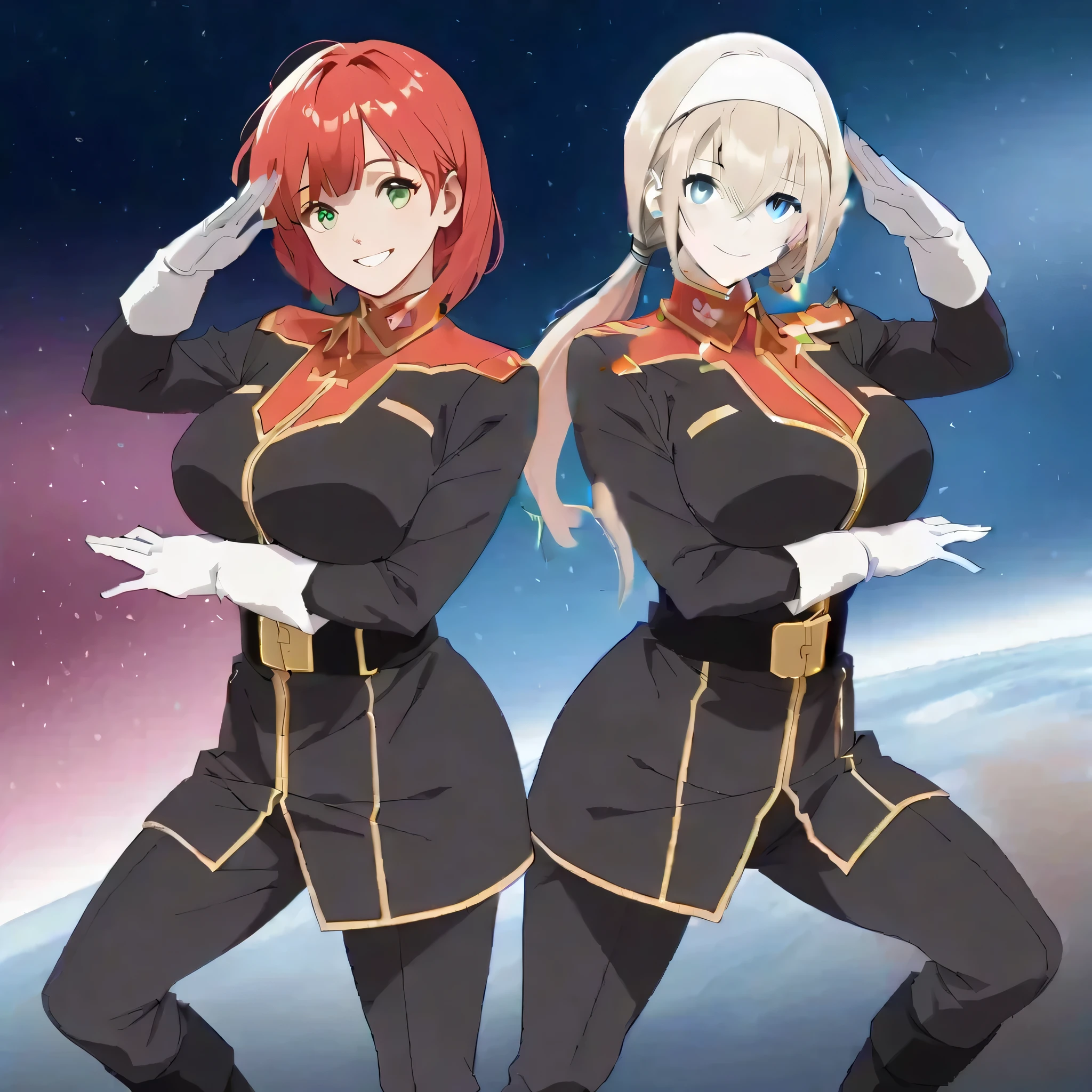 blonde hair, long hair, low twintails