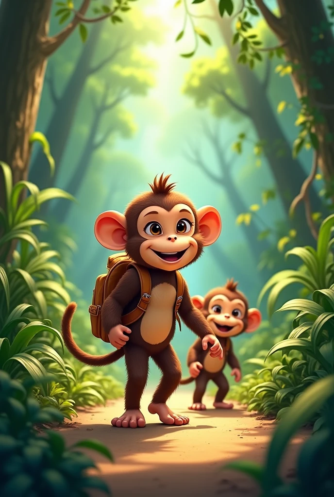 बंदर, जिसका नाम मैक्स था, ने टॉमी को जंगल का मार्गदर्शक बनने की पेशकश की। वे दोनों मिलकर जंगल में और अंदर गए। मैक्स ने टॉमी को सबसे अच्छे रास्तों की जानकारी दी और छिपे हुए खजाने दिखाए—रंग-बिरंगे फूल, चमकदार पत्थर और एक परिवार जो नाले में खेल रहा था।