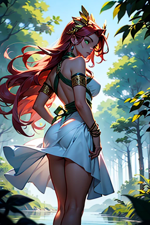 um homem branco de cabelo ondulado (medium), sexo com a Ahri in a magical forest. Ahri is looking aheagao. extrema qualidade, 8K, perfeitamente detalhado, anatomia perfeita, boca aberta, esperma, bolas, realista, alta res, melhor qualidade, obra-prima, olhando para cima, fundo brilhante, cabelo ondulado, peitos grandes, pussy_outline, nipple_outline, naked