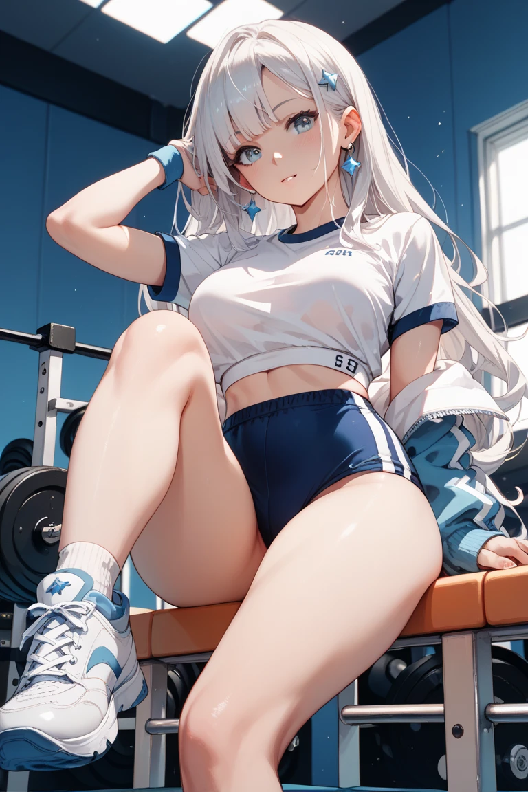 Youmu,
((((This is a very cute gym uniform)))),
,
(((crystal white ankle socks))), ((sneakers))