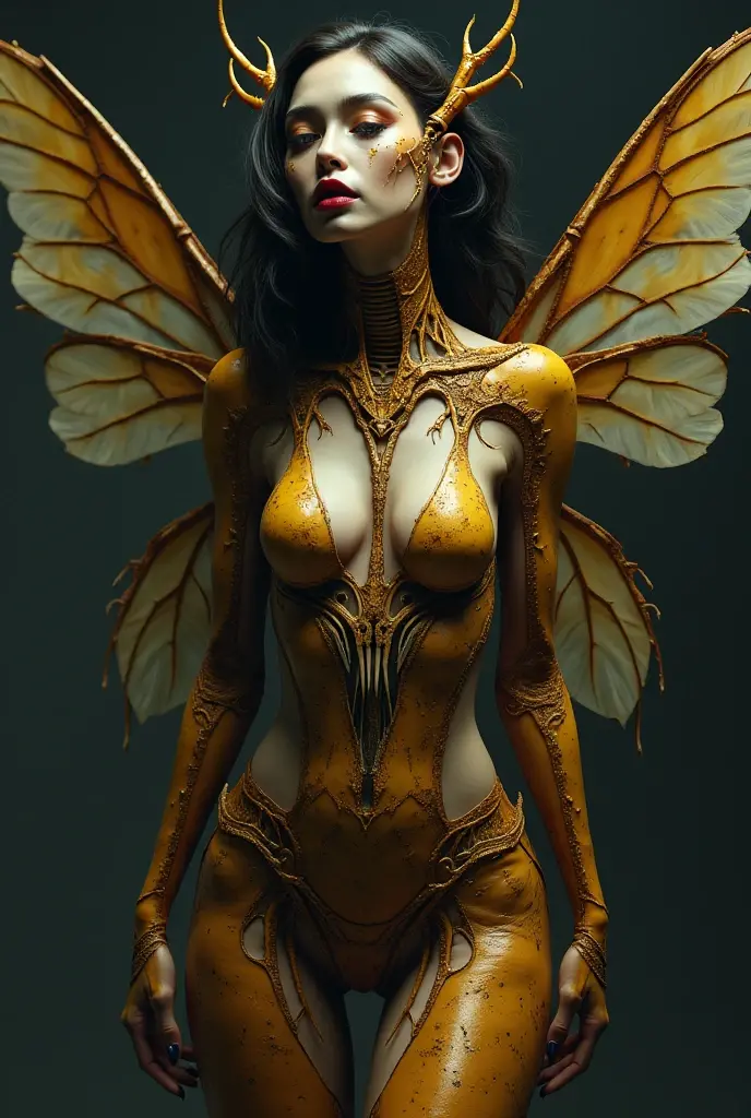 (Masterpiece:1.3), (8K, Photorealistic, RAW photo, Best Quality: 1.4), Venus alien, scales covering her body, intricate gills, evolved multiple eyes, membranous wings, toxin-secreting glands, High Definition, Golden Ratio, Detail Face, Look at the Beholder