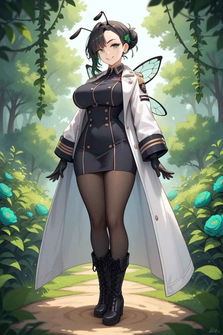 (ghosty:1.85) (doctor:1.5) (nurse:0.65) girl, (white doctor coat:1.4), (spirit, spiritual:1.2), 1girl, perfect and well designed glowing shiny eyes, (beautiful detailed eyes:1.05), natural medium breasts, slim body, beautiful and delicate cute face, (face detail), ((realistic face)), pores, ((pale grey skin)), detailed skin, realistic skin, (((bioluminescence))), ((shiny skin)), (multicolored gradation skin), (monster girl:1.25), human face, medium length hair, hair voluminous, (((((multicolored gradation hair))))), (dark-haired:1.75), super high resolution, 8k, parameters Best quality, (masterpiece:1.4), (magic accessories:1.4), bracelets, extremely detailed thick tight ((white:1.5), (green:1.2), (pink:0.5)) (medical uniform:1.5), (shirt:1.7), (skirt:1.3), (dark lace stockings:1.6), (standing nipples under cloth:1.2), (neckline:1.3), (cleavage:1.4), (decolette:1.5), Young Girl, Little Beast, (Smile:0.9), (pale Skin:1.85), ultra detailed, photorealistic, ((Real image)), (best quality:1.4), super high resolution, (Realistic 2.0), More details, (((1girl))), {(medical ward:1.2)|(doctor office:1.2)}, (beautiful and aesthetic:1.2), (fractal art:1.4), (cinematic light:1.1), (DUTCH ANGLE:1.2), full body, 16K, HDR, RTX, Ray Tracing, Radiosity, Anisotropic Filtering, Subsurface Scattering, (((magic lights))), metallic reflections, Detailed, Realistic, 4k highly detailed digital art, (cool_color), extremely detailed CG unity 8k wallpaper, vibrant colors, (seductive pose:1.6)