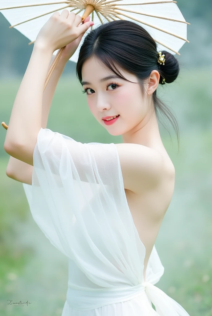 ((masterpiece, Top image quality, high resolution、solitary、Radiant Skin))(on the table, best quality, Practical, Very detailed, meticulous, high resolution, 8k wallpaper), Close-up portrait of a beautiful woman, like, Smile, Light brown messy hair, Perfect dynamic composition, 美丽meticulous的眼睛, Like the cover of a fashion magazine, On Campus
