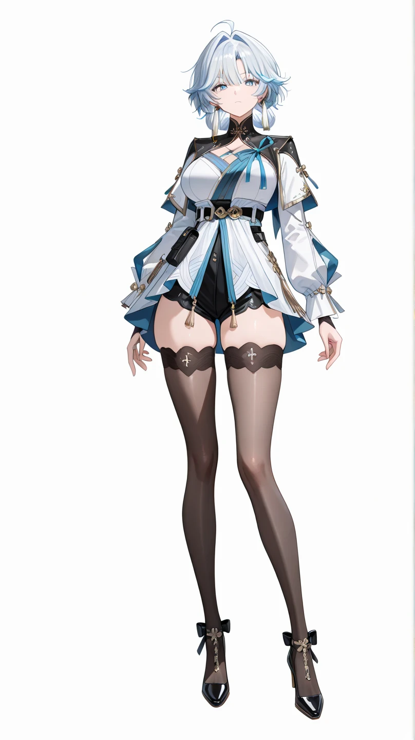 ((masterpiece)),(((highest quality))),((Character design sheet)), ((Full body image)) figure,((Detailed face:1.4)) rough sketch, ,A seductive smile,Plain background, Clean background,8K,最高masterpiece,One woman,Dutch beauty,Ella Freya（Ella Freya),skirt lift,White panties,Smile,30 years old,Blue Eyes,White Hair,Short Bob Hair,(Gothic Lolita),Dutch beauty,Ella Freya（Ella Freya),(White panties),2b, short hair,Slender figure, Cleavage, Small breasts, Gray Hair, Black hair band,