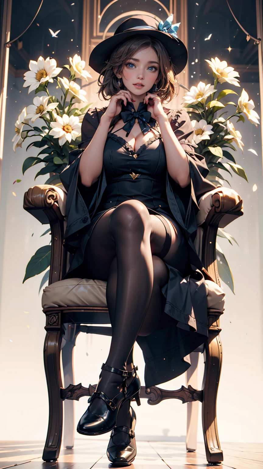 masterpiece, absurdres, 1girl, cowboyshot, tachi-e, mature woman, best aesthetics, medium breasts, wide hips, thick thighs, dark brown hair, curly hair, textured hair, hip-length hair, narrow eyes, dark skin, ankle-length dress, arched nose, soft shading, very detailed face, clean lines, dynamic pose, anatomically correct, hyperdetailed, beautiful lighting, dark atmosphere, dark eyeshadow, good makeup, detailed hair, green eyes, sparkling eyes, telescope, magic, fantasy, medieval, high fantasy, black stockings, comfy, cozy, tareme, medium chest, SFW, long dress, arms behind back, outdoors, constellations in sky, stargazing, african-american