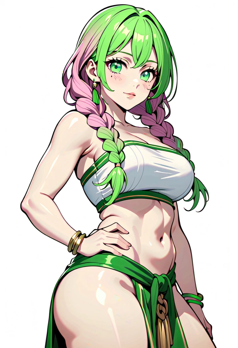a 1girl, Japanese ocean, beach, beautiful big breasts, rose hair, Bright green color at the ends of the hair, MitsuriKanroji,stands in full growth in pink micro bikini, (Body Full 1:1), Dazzling, smil, chest, In art: Demon Slayer, Demon Slayer Art Style, demon slayer rui fanart, badass anime 8 k, Demon Slayer, Anime Key Art, 4 k manga wallpapers, kimetsu no yaiba, anime wallaper, Ultra Transparent, Ultra Detailed, very extremely beautiful, anime epic artwork, Anime Art Wallpapers 8K, Local Art & epic composition, very extremely beautiful, beautiful breasts, (tmasterpiece, beste-Qualit),