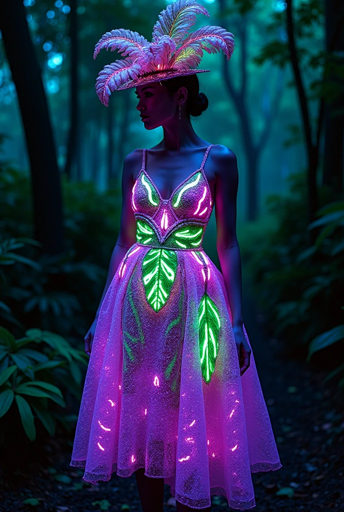 Bioluminescent outfit flowing 