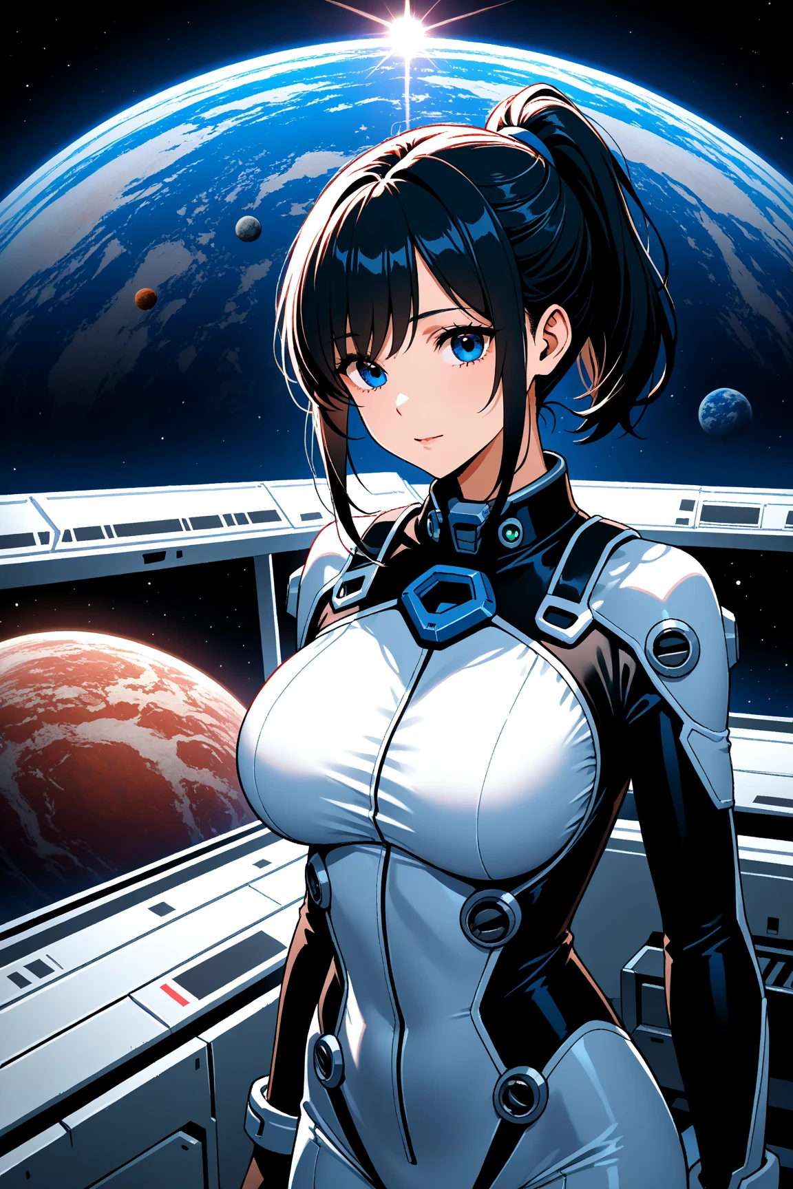 ((masterpiece, Highest quality)), 32K Wallpapers, Very detailed, posters, Vintage science fiction, 1960s,(((space thriller cinematic movie posters))), (Bauhaus), shape,Abstract, Midcentury Modern, movie posters, Vintage, A woman fused with a robot,アニメ,1970s,Halftone,Speech bubble,Milky Way,(superhero),((portfolio,close)),Cyborg of the Future,Combination of machine and woman,Space,Cyborg Lady,Big Breasts,Erect nipples,