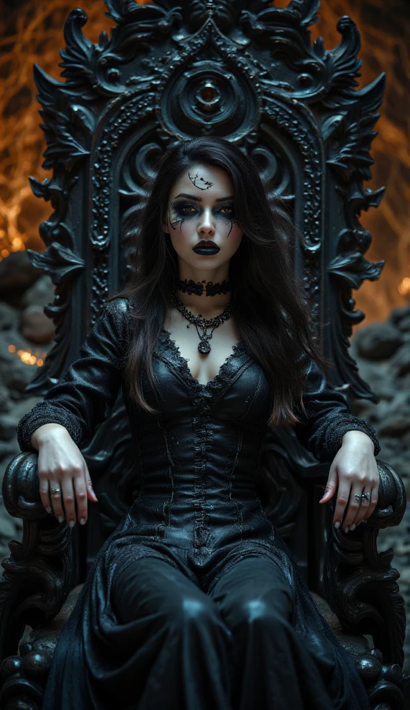 (Dua Lipa) is a beautiful charming vampire queen sitting on a throne, carved out of dark smoke, pale skin,dark fantasy background, black, circular colored smoke, waves of shadows at night, abstract skull ornaments, messy hair, soft colors, flat 4d street art in the style of adrian ghenie, esao andrews, jenny saville , edward hopper, surrealism, james jean dark, takato yamamoto, inkpunk minimalism, , detailed eyes with circular iris, seamless geometric pattern harmony, luminogram, iron gall ink, art by Russ Mills, Sakimichan,, by GIlSam -paio octane rendering depicting innovation and truth, 8k, by Lee Jeffries, depth - Gs studio