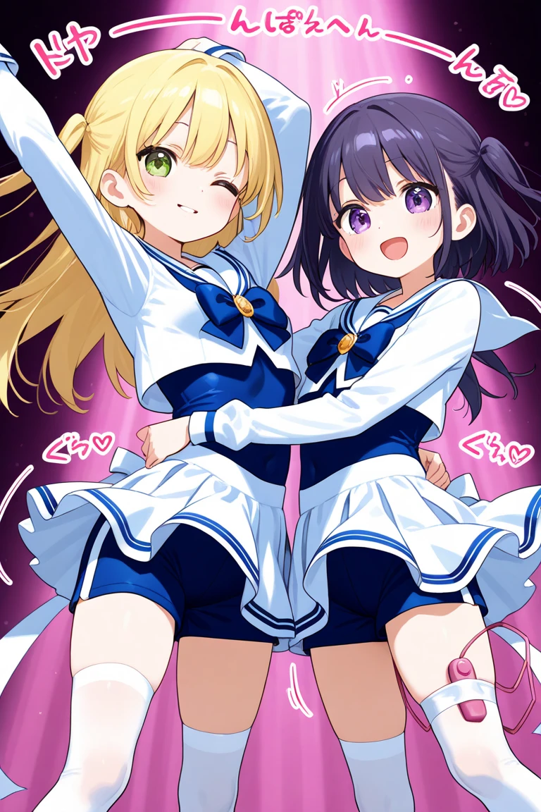 {of the highest quality], [Super beautiful], [Ultra Fine], [best illustration], NSFW,Brown hair, hime cut, by the wide, with bangs, Girl,high school student,uniform,weave,short sleeve,Skirt,smile, blush, Thin women, adult women,standing posture,(public),night park,summer festival,diagonal, Navy Blue Knee High Socks,black bread