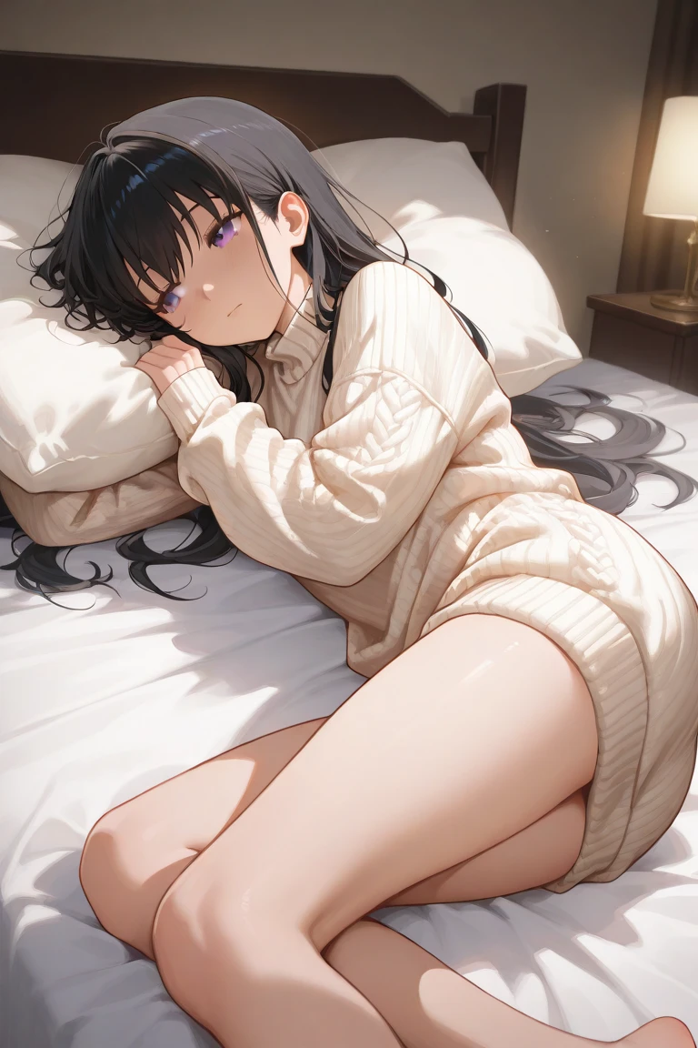1 girl, sitting on bed, (holding knees), close to viewer, character focus,from side, school uniform , (bare-foot) , blush, smile , high resolution,(incredibly absurdres), (hires.fix:1.3),anime visual,ultra detailed CG unity 8k wallpaper, ((masterpiece)), ((top-quality)), (beautiful illustration), ((an extremely delicate and beautiful))